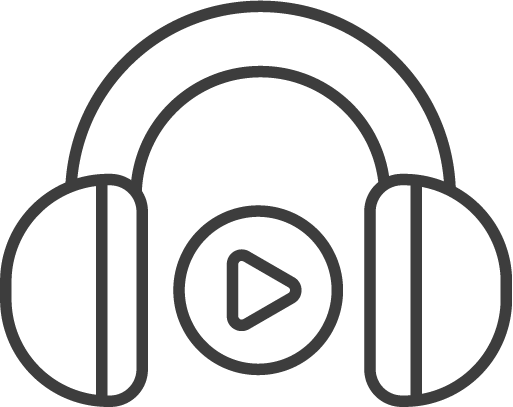 headphones with play button